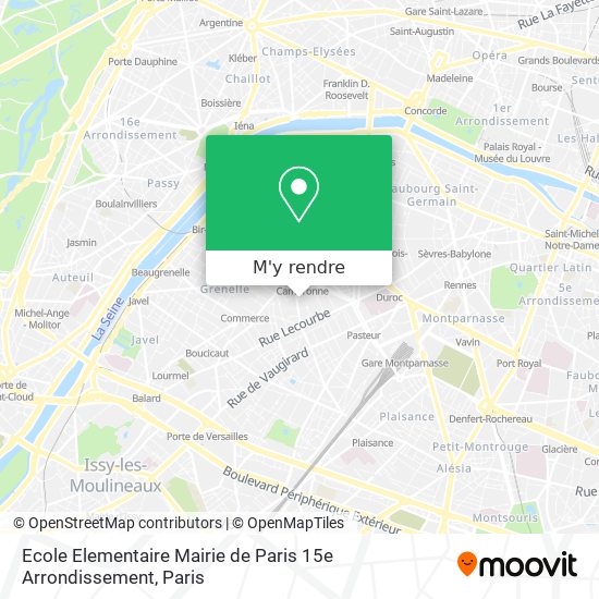 Ecole Elementaire Mairie de Paris 15e Arrondissement plan