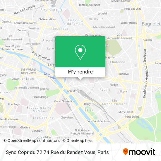 Synd Copr du 72 74 Rue du Rendez Vous plan