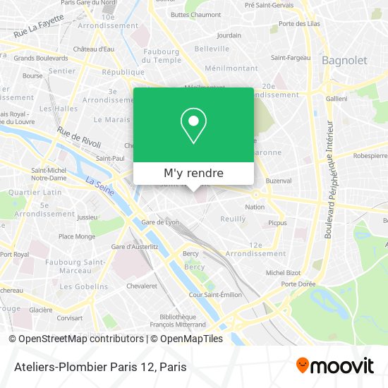Ateliers-Plombier Paris 12 plan