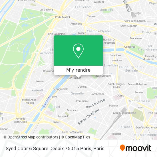 Synd Copr 6 Square Desaix 75015 Paris plan