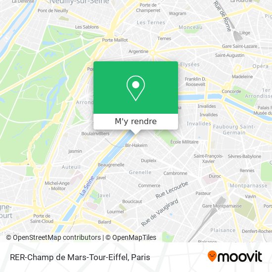 RER-Champ de Mars-Tour-Eiffel plan