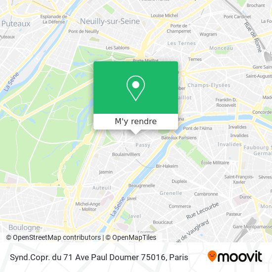 Synd.Copr. du 71 Ave Paul Doumer 75016 plan