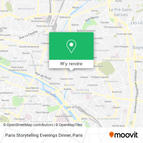 Paris Storytelling Evenings Dinner plan