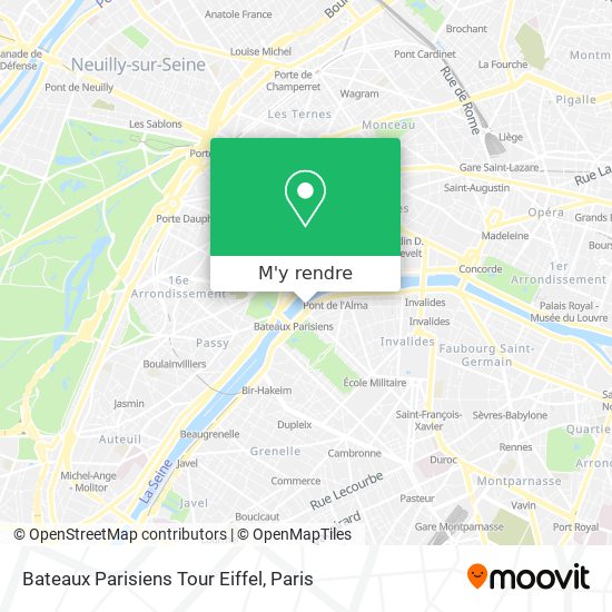 Bateaux Parisiens Tour Eiffel plan