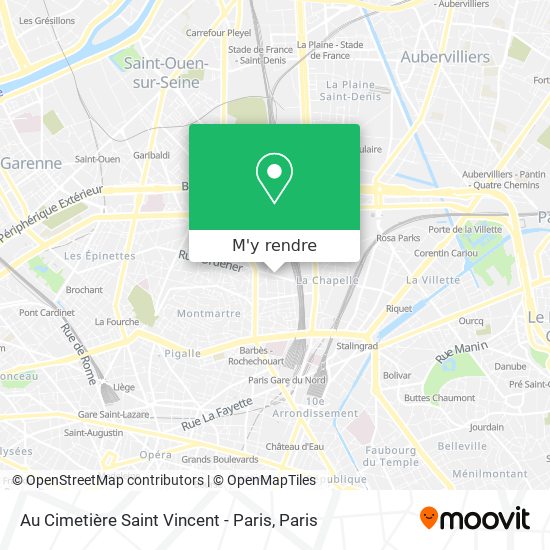 Au Cimetière Saint Vincent - Paris plan