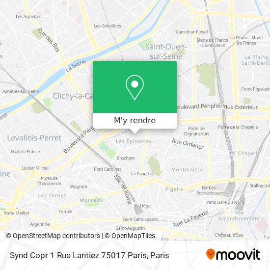 Synd Copr 1 Rue Lantiez 75017 Paris plan