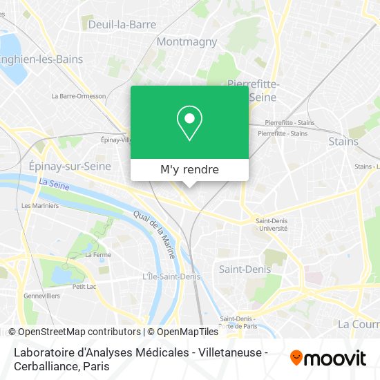Laboratoire d'Analyses Médicales - Villetaneuse - Cerballiance plan