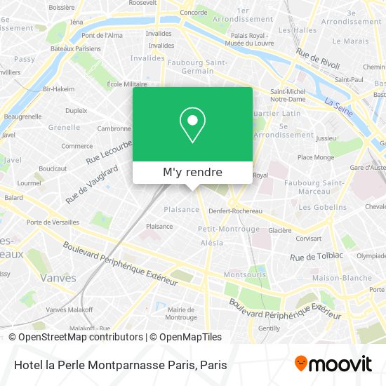 Hotel la Perle Montparnasse Paris plan