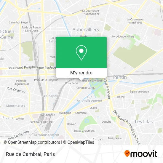 Rue de Cambrai plan