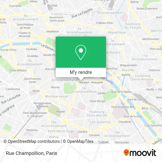 Rue Champollion plan
