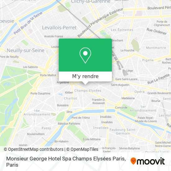 Monsieur George Hotel Spa Champs Elysées Paris plan