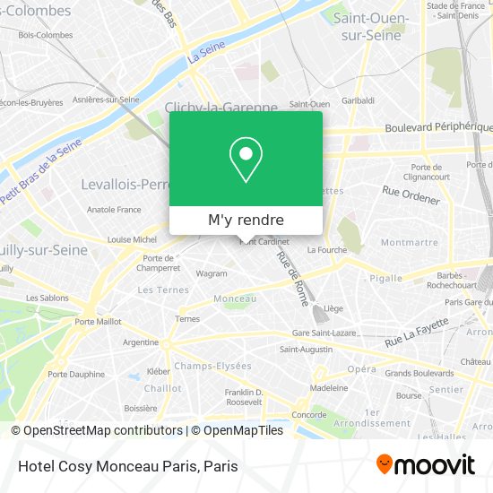 Hotel Cosy Monceau Paris plan