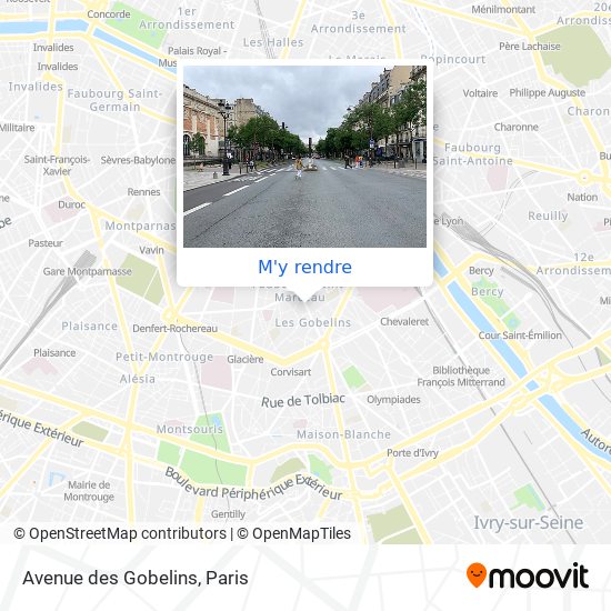Avenue des Gobelins plan