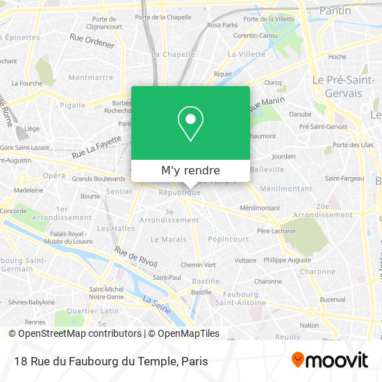 18 Rue du Faubourg du Temple plan