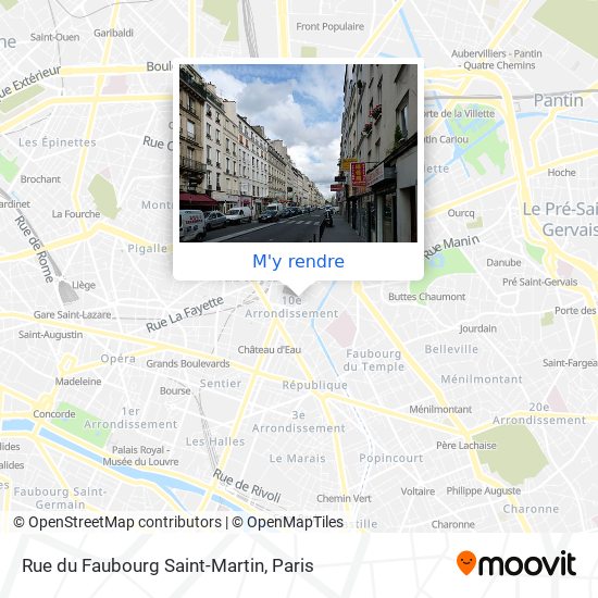 Rue du Faubourg Saint-Martin plan