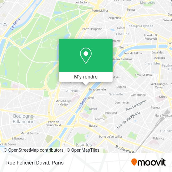 Rue Félicien David plan