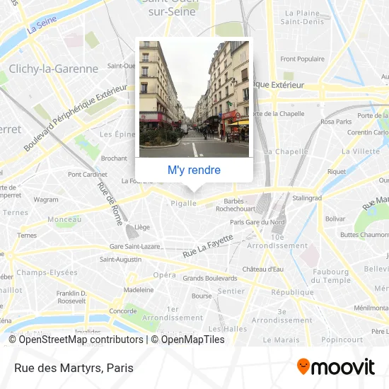 Rue des Martyrs plan