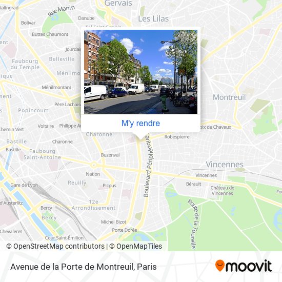 Avenue de la Porte de Montreuil plan