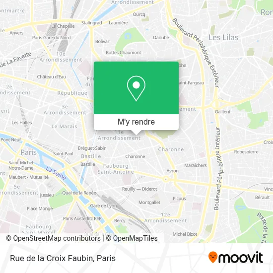 Rue de la Croix Faubin plan