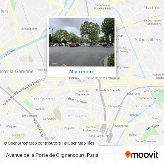 Avenue de la Porte de Clignancourt plan