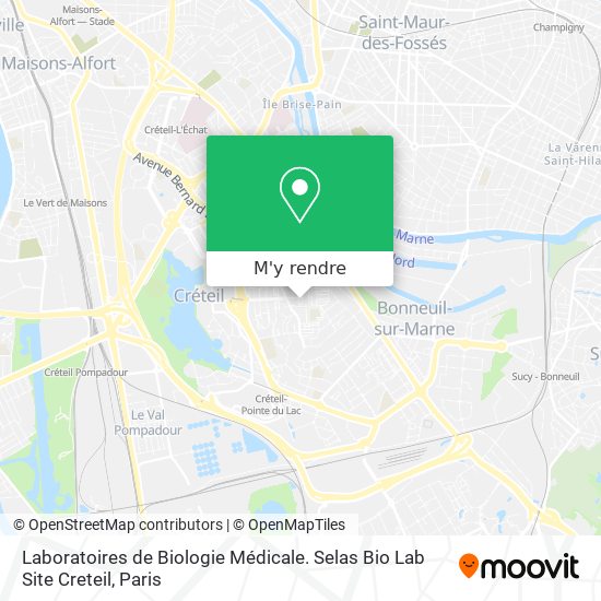 Laboratoires de Biologie Médicale. Selas Bio Lab Site Creteil plan