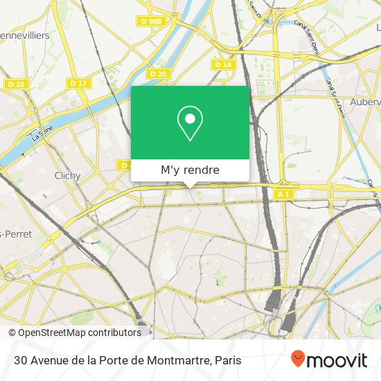 30 Avenue de la Porte de Montmartre plan