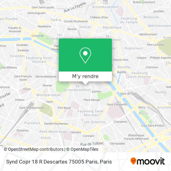 Synd Copr 18 R Descartes 75005 Paris plan