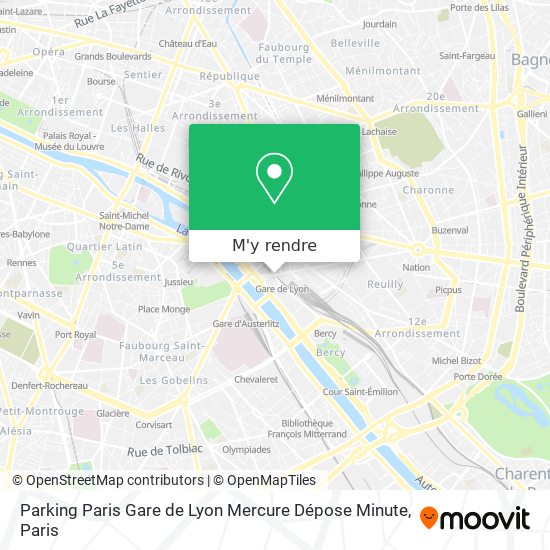 Parking Paris Gare de Lyon Mercure Dépose Minute plan