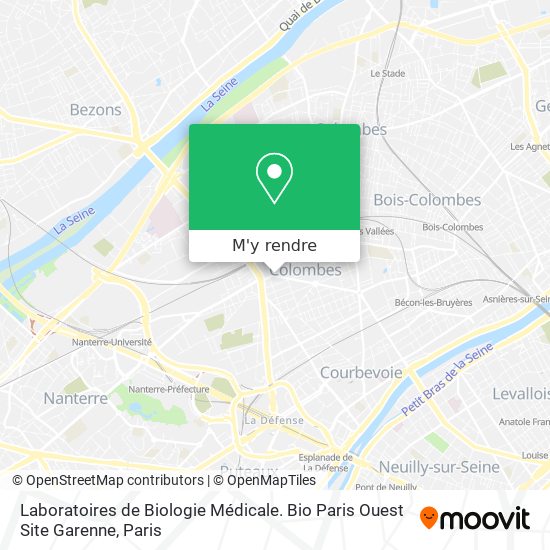 Laboratoires de Biologie Médicale. Bio Paris Ouest Site Garenne plan