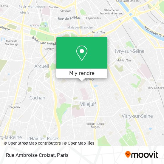 Comment Aller à Rue Ambroise Croizat à Villejuif En Métro, Bus, RER Ou ...