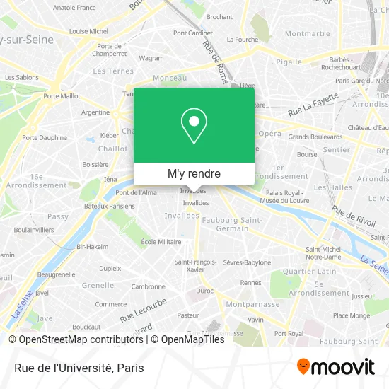Rue de l'Université plan