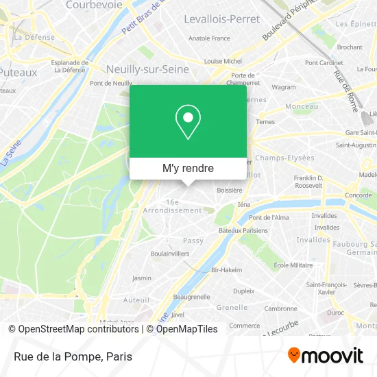 Rue de la Pompe plan