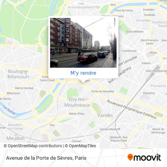Avenue de la Porte de Sèvres plan