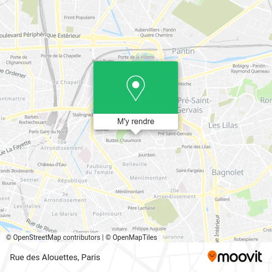 Rue des Alouettes plan