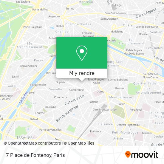 Comment aller à 7 Place de Fontenoy à Paris en métro, bus, train, RER ...