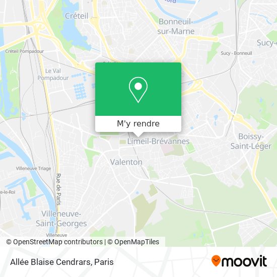 Allée Blaise Cendrars plan