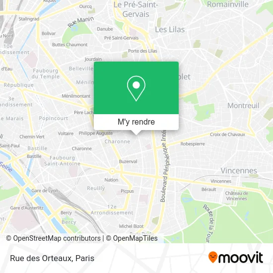 Rue des Orteaux plan