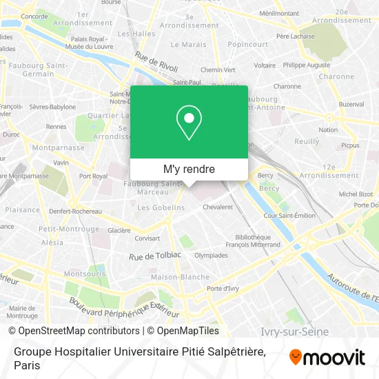 Groupe Hospitalier Universitaire Pitié Salpêtrière plan