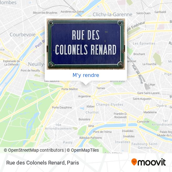 Rue des Colonels Renard plan