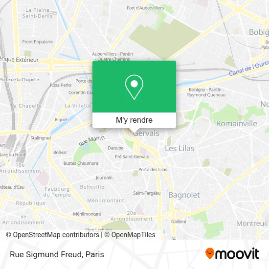 Rue Sigmund Freud plan