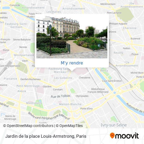 Jardin de la place Louis-Armstrong plan