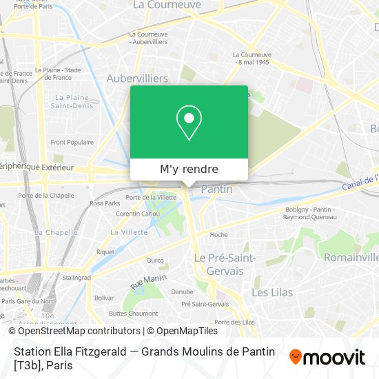 Station Ella Fitzgerald — Grands Moulins de Pantin [T3b] plan