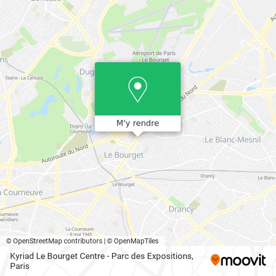 Kyriad Le Bourget Centre - Parc des Expositions plan