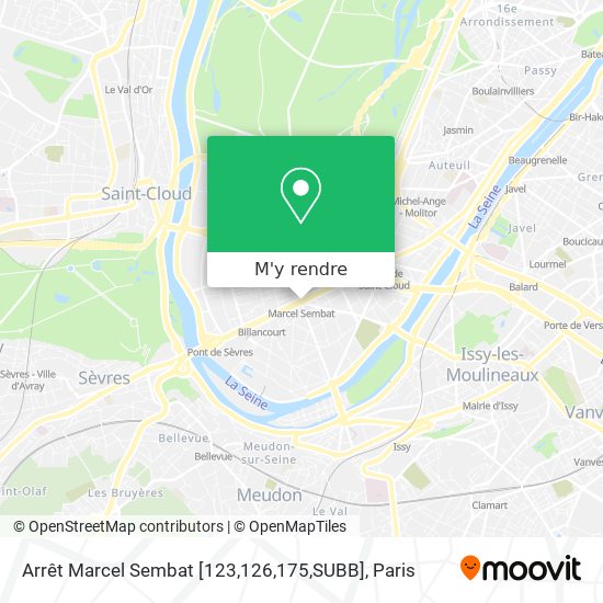 Arrêt Marcel Sembat [123,126,175,SUBB] plan