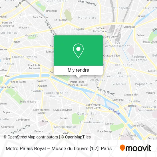 Métro Palais Royal – Musée du Louvre [1,7] plan