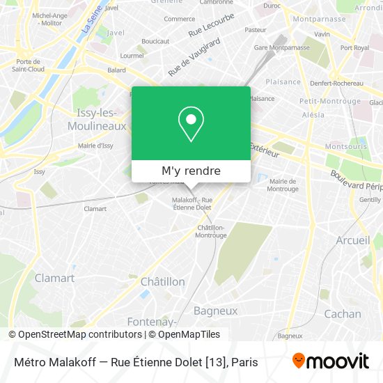 Métro Malakoff — Rue Étienne Dolet [13] plan