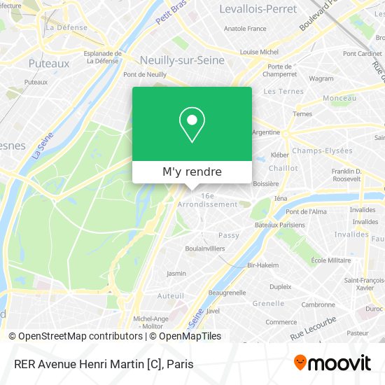RER Avenue Henri Martin [C] plan