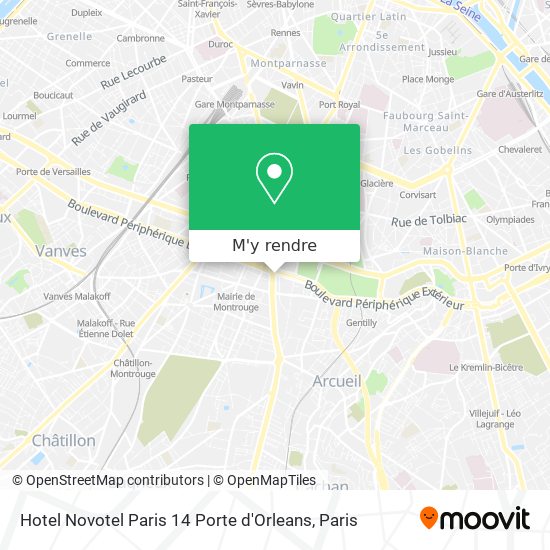 Hotel Novotel Paris 14 Porte d'Orleans plan