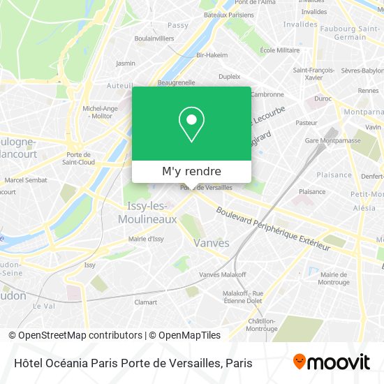 Hôtel Océania Paris Porte de Versailles plan
