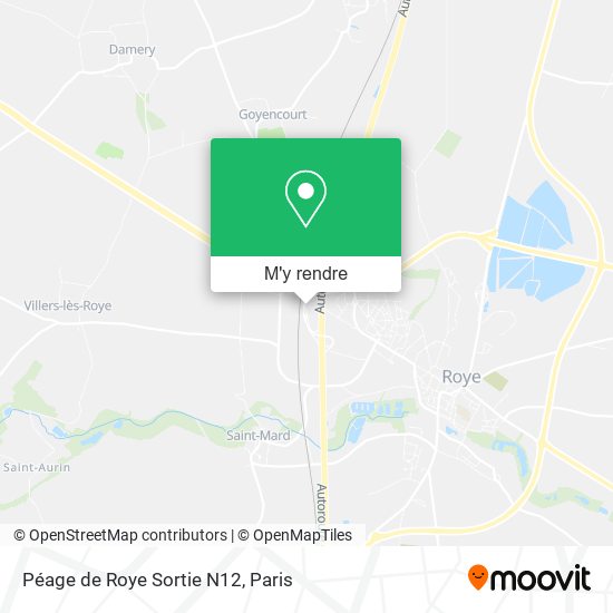 Péage de Roye Sortie N12 plan